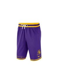 Spodnie koszykarskie męskie Nike Nba Los Angeles Lakers. Kolor: fioletowy. Materiał: materiał, syntetyk. Długość: krótkie