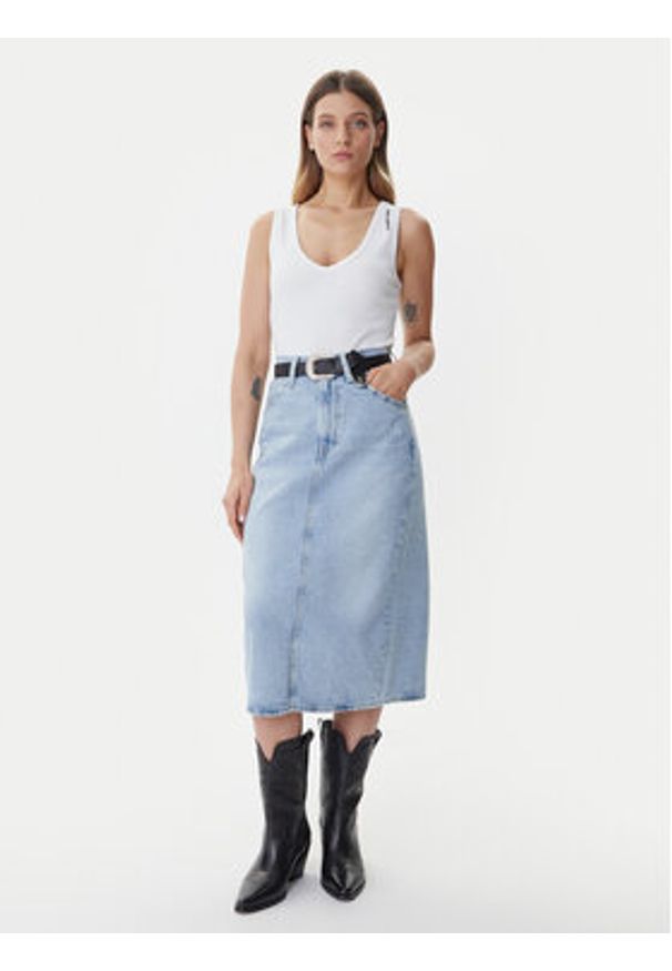 Levi's® Spódnica jeansowa 001VH-0001 Niebieski Regular Fit. Kolor: niebieski. Materiał: bawełna