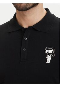 Karl Lagerfeld - KARL LAGERFELD Polo 745024 563221 Czarny Regular Fit. Typ kołnierza: polo. Kolor: czarny. Materiał: bawełna #4