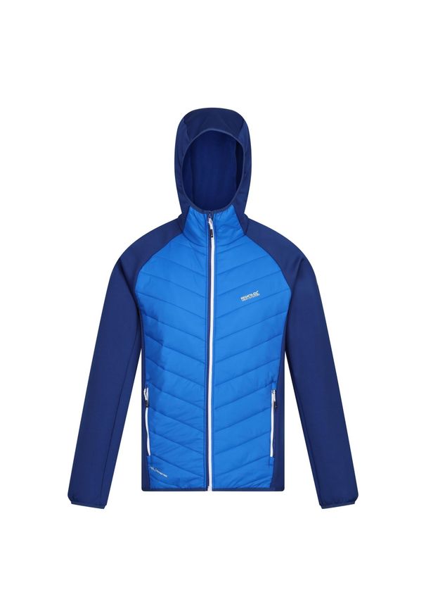 Regatta - Kurtka turystyczna hybrydowa męska Andreson VIII. Typ kołnierza: kaptur. Kolor: niebieski. Materiał: poliamid. Sezon: zima. Sport: narciarstwo