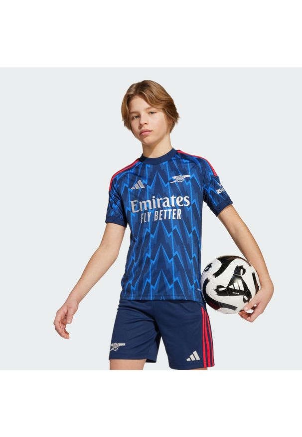Adidas - Koszulka wyjazdowa dla dzieci Arsenal 25/26. Kolor: szary, niebieski, wielokolorowy. Sport: piłka nożna