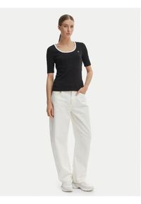 Calvin Klein Jeans T-Shirt LV047F247G Czarny Slim Fit. Kolor: czarny. Materiał: bawełna #4