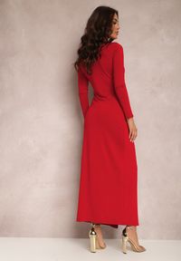 Renee - Czerwona Sukienka Agathelle. Kolor: czerwony. Wzór: aplikacja. Typ sukienki: kopertowe. Styl: glamour. Długość: maxi #3