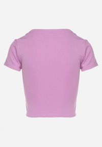 Born2be - Jasnofioletowy T-shirt z Prążkowanego Materiału o Krótkim Kroju Telunna. Kolor: fioletowy. Materiał: materiał, prążkowany. Długość: krótkie. Sezon: lato. Styl: klasyczny #6