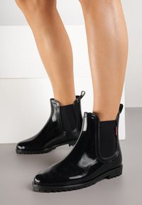 Born2be - Czarne Kalosze w Stylu Sztybletów Nolevia. Okazja: na co dzień. Kolor: czarny. Styl: casual