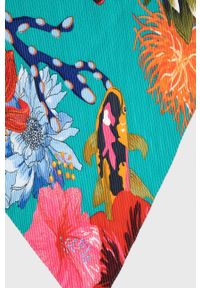 Desigual apaszka damska kolor turkusowy wzorzysta. Kolor: turkusowy. Materiał: materiał, tkanina, poliester