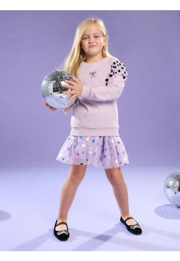 Sinsay - Bluza crewneck z falbankami - fioletowy. Typ kołnierza: kołnierz z falbankami. Kolor: fioletowy