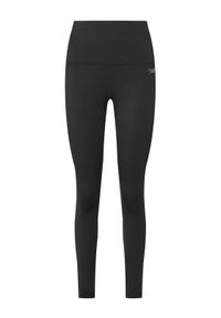 Tommy Jeans Legginsy Silver Script DW0DW21830 Czarny Slim Fit. Kolor: czarny. Materiał: syntetyk