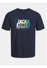 Jack & Jones - Jack&Jones T-Shirt Map 12257908 Granatowy Regular Fit. Kolor: niebieski. Materiał: bawełna