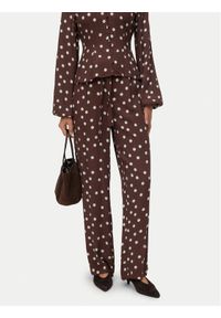 Vero Moda Spodnie materiałowe Elisa 10347961 Brązowy Loose Fit. Kolor: brązowy. Materiał: wiskoza #1