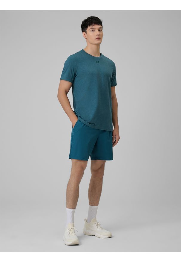 4f - 4F Koszulka treningowa regular szybkoschnąca męska - zielona XL. Kolor: zielony. Materiał: skóra. Sport: fitness