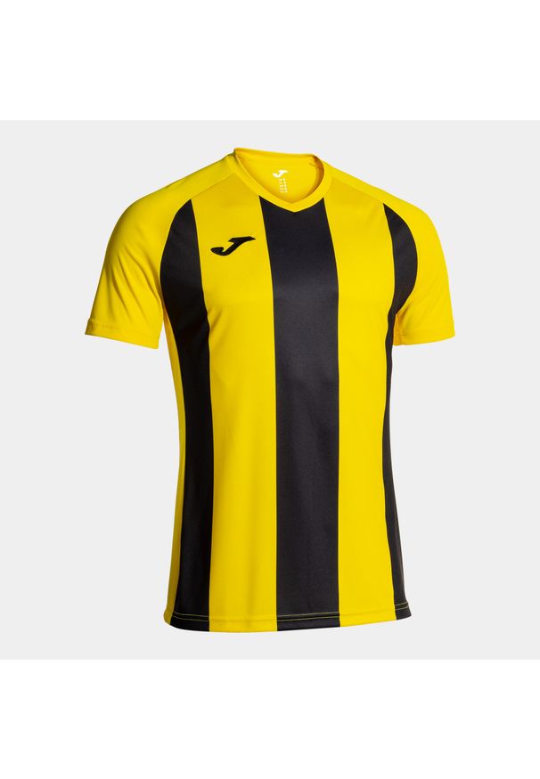 Męski T-shirt Joma Inter IV - Żółty i Czarny, Sportowy i Oddychający. Kolor: żółty, czarny, wielokolorowy. Sport: piłka nożna