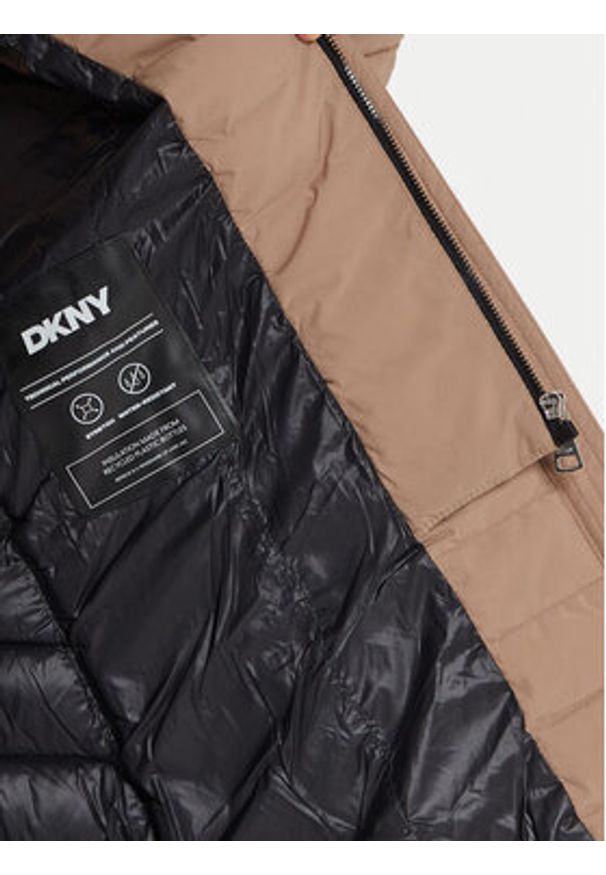 DKNY Kurtka zimowa DLEMPN46 Brązowy Slim Fit. Kolor: brązowy. Materiał: syntetyk. Sezon: zima
