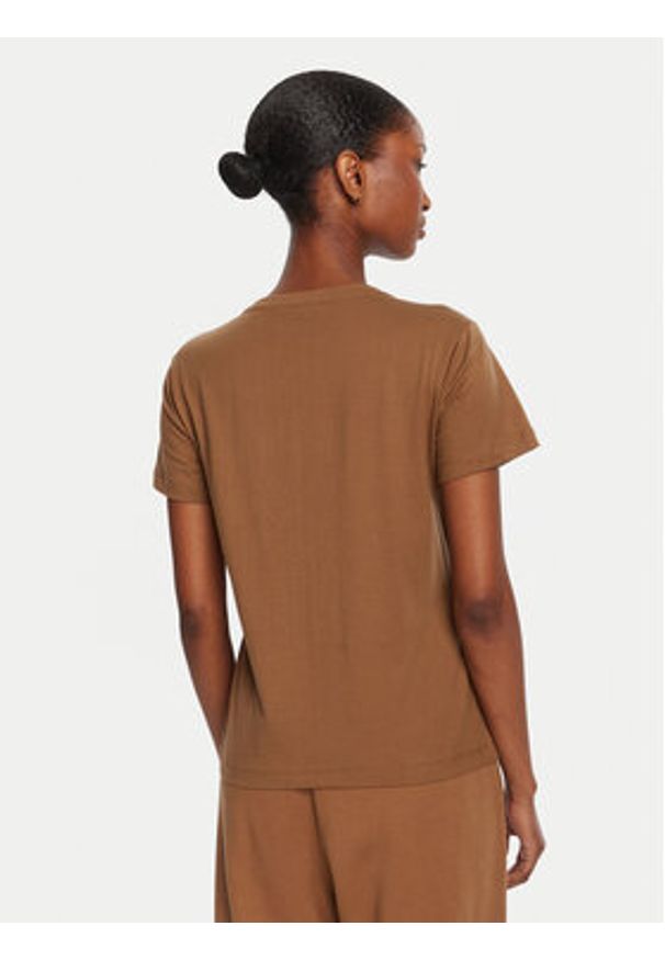 Pinko - PINKO T-Shirt Quentin 100535 A2RN Brązowy Regular Fit. Kolor: brązowy. Materiał: bawełna
