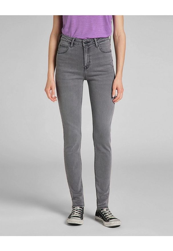 Lee - LEE SCARLETT HIGH DAMSKIE SPODNIE JEANSOWE GREY HOLLY L626PJSN