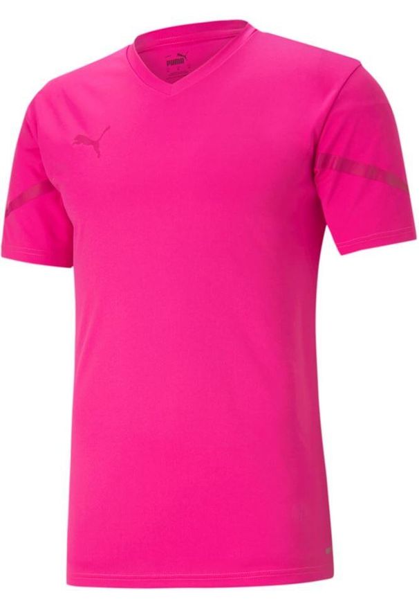 Puma Teamflash męski t -shirt fluo różowy 2xl - sportowy. Kolor: wielokolorowy. Materiał: poliester