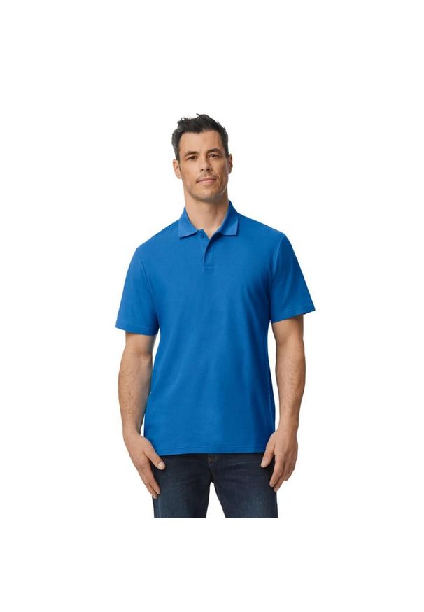 GILDAN - Męska Koszulka Polo Softstyle Pique. Typ kołnierza: polo. Kolor: czerwony, niebieski
