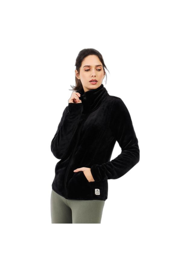 Polar damski zapinany na zamek Protest Vance. Kolekcja: plus size. Kolor: czarny. Materiał: polar. Sezon: zima