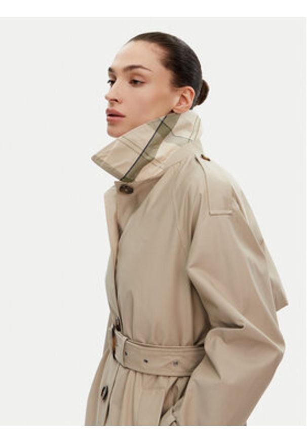 Barbour Trencz Maia Showerproof LSP0211SN11 Beżowy Regular Fit. Kolor: beżowy. Materiał: syntetyk