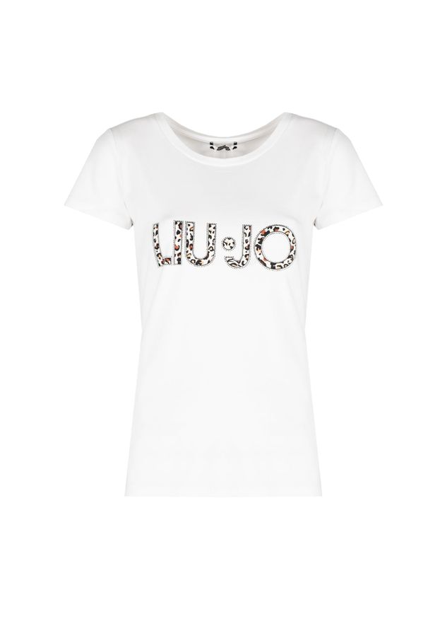 Liu Jo T-Shirt | VA3A25 J5003 | Kobieta | Biały. Okazja: na co dzień. Kolor: biały. Materiał: bawełna, elastan. Długość: długie. Wzór: nadruk. Styl: klasyczny, elegancki, casual