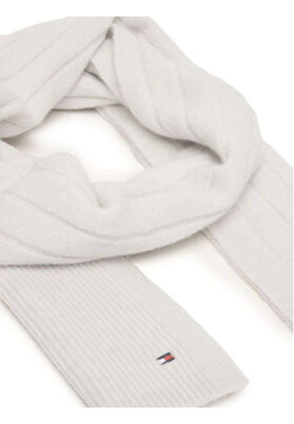 TOMMY HILFIGER - Tommy Hilfiger Szalik Flag Fluffy AW0AW17787 Szary. Kolor: szary. Materiał: poliester