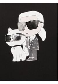 Karl Lagerfeld - KARL LAGERFELD Bluza 705063 542941 Czarny Regular Fit. Typ kołnierza: dekolt w karo. Kolor: czarny. Materiał: bawełna #5