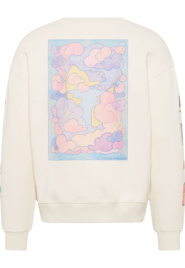 Mustang - MĘSKA BLUZA MUSTANG NADRUK Auburn Whisper White 1014792 2013. Wzór: nadruk