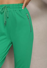 Renee - Zielone Dresowe Spodnie Bawełniane Joggery z Kieszeniami na Suwaki Bieitta. Kolor: zielony. Materiał: dresówka, bawełna #2