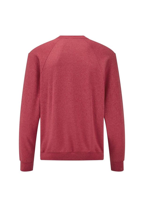 FRUIT OF THE LOOM - Męski Klasyczny Raglanowy Sweter. Kolor: czerwony. Długość rękawa: raglanowy rękaw