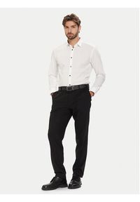 BOSS Koszula H-Hank 50549930 Biały Slim Fit. Kolor: biały. Materiał: bawełna #4
