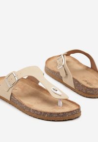Born2be - Beżowe Klapki Japonki na Korkowej Podeszwie Idavena. Okazja: na co dzień. Kolor: beżowy. Styl: klasyczny, casual #3