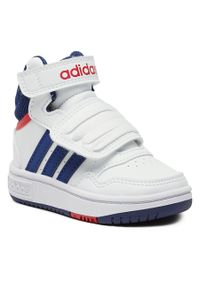 Adidas - Buty adidas Hoops Mid GZ9650 White/Navy/Red. Kolor: biały. Materiał: materiał