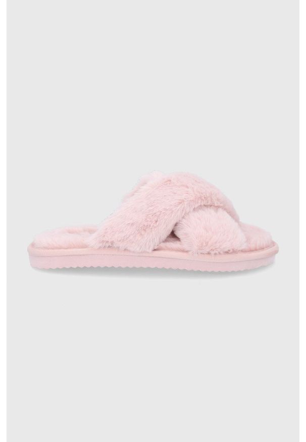 Flip*Flop Kapcie kolor różowy. Kolor: różowy. Materiał: guma, materiał. Wzór: gładki