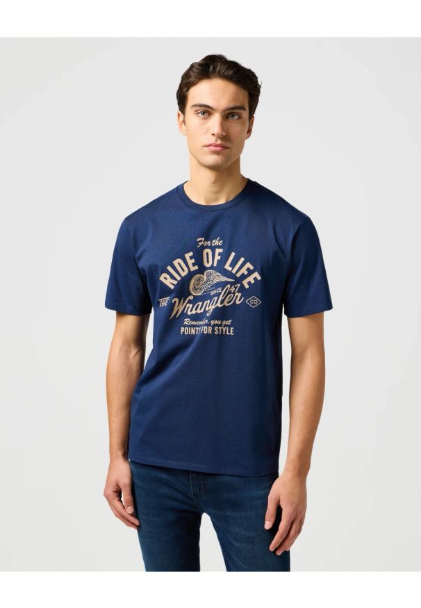 Wrangler - MESKA KOSZULKA WRANGLER AMERICANA TEE NAVY 112362792