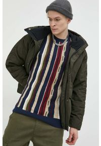 Abercrombie & Fitch kurtka męska kolor zielony zimowa oversize. Kolor: zielony. Materiał: polar, poliester. Sezon: zima #2