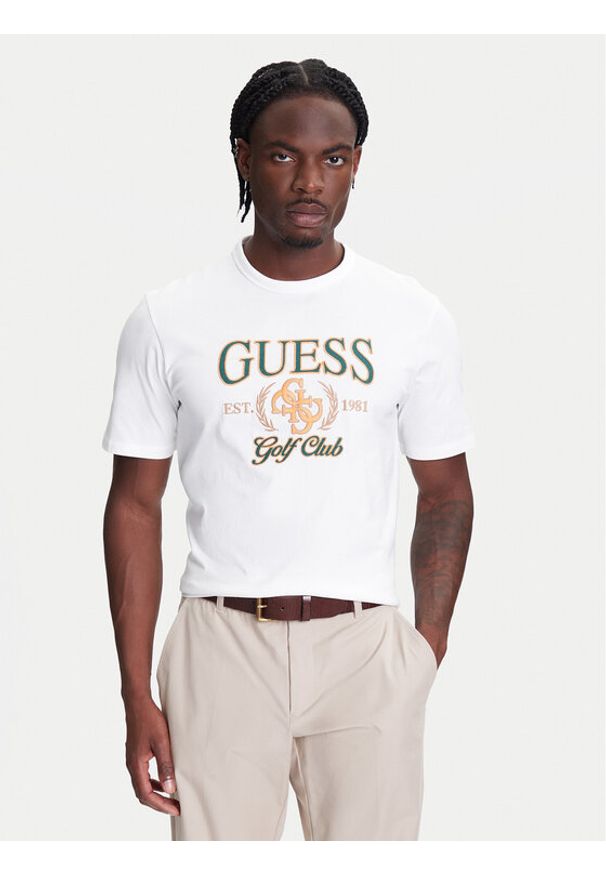 Guess T-Shirt M5YI22 K8FQ4 Biały Regular Fit. Kolor: biały. Materiał: bawełna