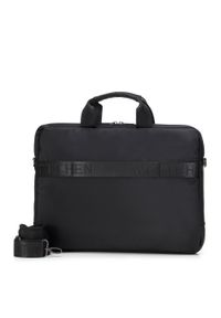 Wittchen - Męska torba na laptopa 15,6” z połyskującą wstawką czarna. Kolor: czarny. Materiał: poliester #3