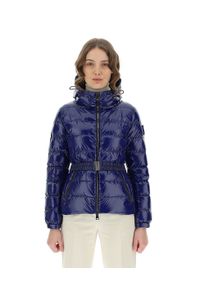 HERNO - Niebieska pikowana kurtka z paskiem. Kolor: niebieski #3