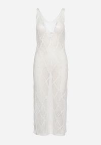 Born2be - Biała Sukienka Ażurowa Bez Rękawów o Dopasowanym Fasonie Cotta. Okazja: na imprezę. Kolor: biały. Długość rękawa: bez rękawów. Wzór: ażurowy. Sezon: lato. Typ sukienki: dopasowane. Styl: elegancki #5