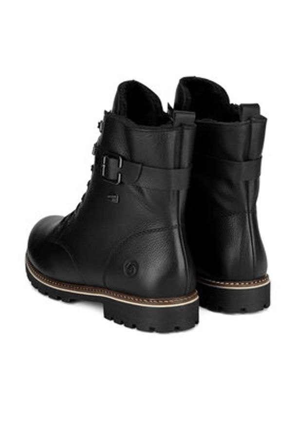 Remonte Trapery D8475-01 Czarny. Kolor: czarny. Materiał: skóra