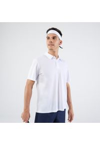 ARTENGO - Koszulka polo do tenisa męska Artengo Essential. Typ kołnierza: polo. Kolor: biały. Materiał: poliester, materiał. Sport: tenis