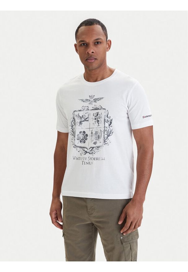 Aeronautica Militare T-Shirt 261TS2540UJ00727 Biały Regular Fit. Kolor: biały. Materiał: bawełna