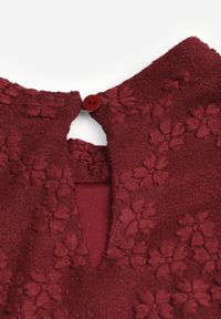 Renee - Bordowe Body Longsleeve z Koronki z Bawełną Zenisesa. Okazja: na co dzień, na imprezę. Typ kołnierza: kołnierzyk stójkowy. Kolor: czerwony. Materiał: bawełna, koronka. Długość rękawa: długi rękaw. Długość: długie. Wzór: koronka. Styl: casual, elegancki #4