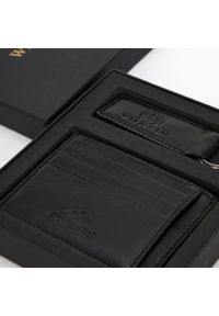 Wittchen - Skórzany zestaw etui na karty kredytowe i brelok czarny. Kolor: czarny. Materiał: skóra. Wzór: aplikacja #5