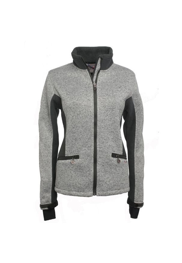 PEAK MOUNTAIN - Damska kurtka polarowa Peak Mountain chineAtmos. Kolor: szary. Materiał: polar. Sezon: zima. Sport: narciarstwo