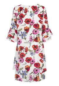 Cellbes - Sukienka w kwiaty z rękawami z falbanką. Materiał: tkanina, jersey. Wzór: kwiaty #2