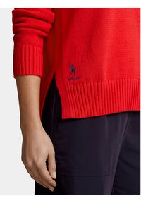 Polo Ralph Lauren Sweter Cn Po 211898583007 Czerwony Regular Fit. Typ kołnierza: polo. Kolor: czerwony. Materiał: bawełna