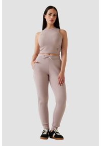 Guess - GUESS Różowy damski tank top prążkowany Edie, Rozmiar L. Okazja: na co dzień. Kolor: różowy. Materiał: prążkowany. Styl: casual #6