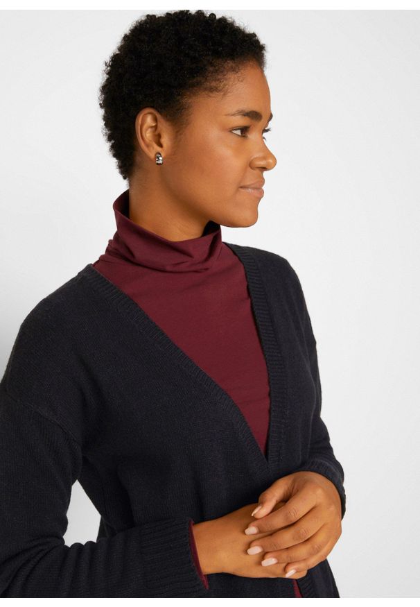 bonprix - Długi kardigan. Kolor: czarny. Długość: długie