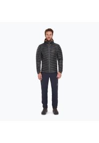 Kurtka puchowa męska Rab Cirrus Flex Hoody. Kolor: czarny. Materiał: puch. Sport: turystyka piesza